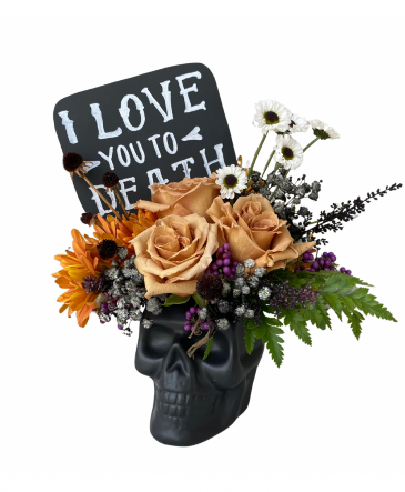'Til Death" Halloween Arrangement in Roy, UT | Reed Floral Design 'Til Death" Halloween Arrangement in Roy, UT | Reed Floral Design