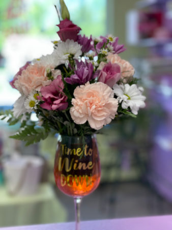 Time for mom to wine down Flower arrangement