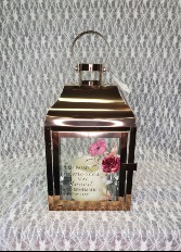 "Time Passes" Copper Lantern Battery Operated Candle Lantern