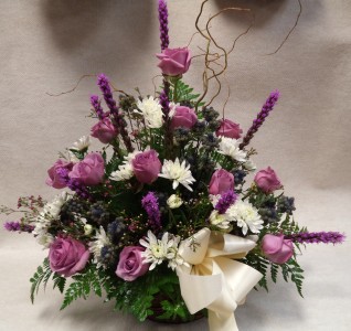 Timeless Devotion Fresh Cut Basket Arrangement