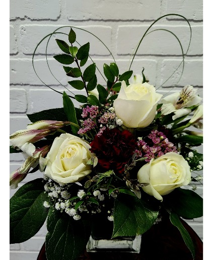 Timeless Embrace-White Rose Arrangement