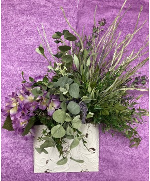 Tin pocket Hanging Arrangement Permanent botanical