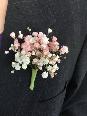 Tinted Babies Breath Boutonniere in Highland, UT - The Painted