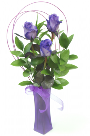 Tinted Purple Bud Vase Vase Arrangement