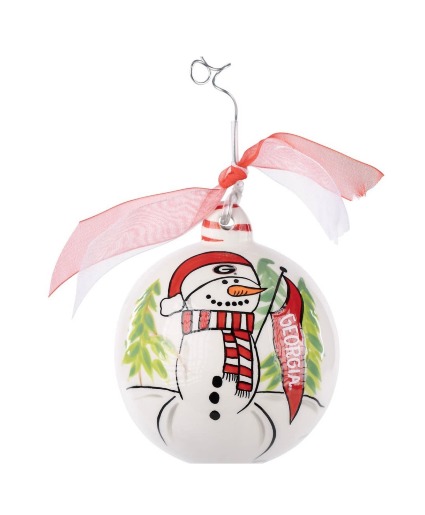 Tis the Season Georgia Snowman Ornament 