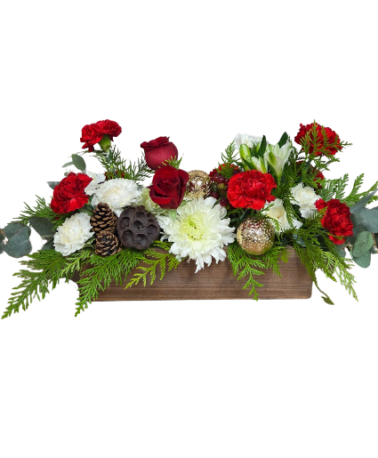 Tis The Season Wooden Box Table Centerpiece
