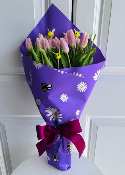 To Bee loved is a beautiful thing Wrapped Bouquet