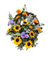To Brighten Your Day  Silk Flowers on Wreath