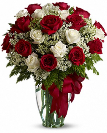 To The Moon And Back Red And White Roses Roses