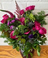Today We Are Featuring This Beautiful Floral Arrangement In A Purple Vase