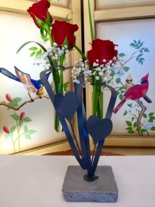 Love Always 3 Rose on Collectible Vase