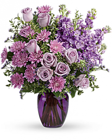 Together At Twilight Vase Arrangement..May Have To Substatute Purple Vase With A Clear One 