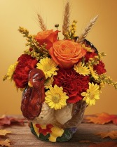 Tom Turkey Fall Flowers