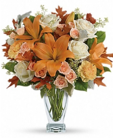 Tones of orange and white Vase