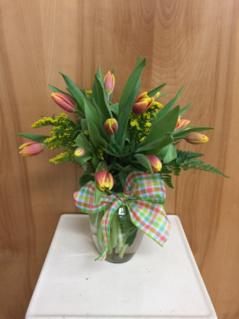 Totally Tulips vase arrangement