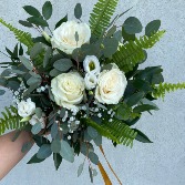 Touch of Whites with Greenery Bridal Bouquet 