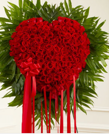 Traditional all rose bleeding heart All red roses  in Ozone Park, NY | Heavenly Florist