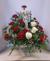 Traditional arrangement in white urn  NFS-S52 Traditional arrangement 