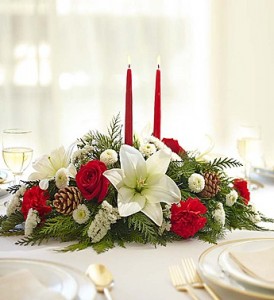 Traditional Christmas centerpiece