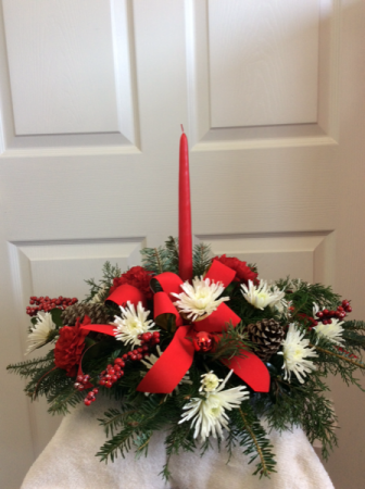 Traditional Red and White Centerpiece  