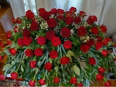 Traditional Red Rose Casket Spray
