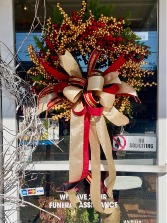 Traditional red/gold berries door decor