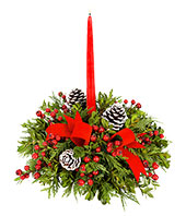 Traditional Round Centerpiece Christmas Fresh in Crossville, TN | Poppies Florist Traditional Round Centerpiece Christmas Fresh in Crossville, TN | Poppies Florist