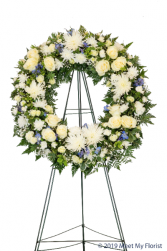 Traditional White Funeral Wreath