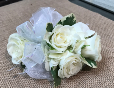 Traditional White Rose  Wrist Corsage in Fairfield, CT | Blossoms at Dailey's Flower Shop