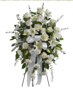 Tranquil White Standing Funeral Spray