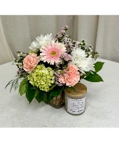 TRANQUILITY  Floral Arrangement & Candle Bundle