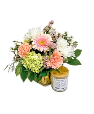 TRANQUILITY  Floral Arrangement & Candle Bundle