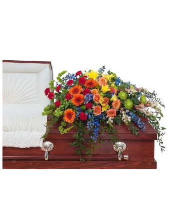 Treasured Celebration Casket Spray Arrangement in Aberdeen, SD | THE BOSTON FERN