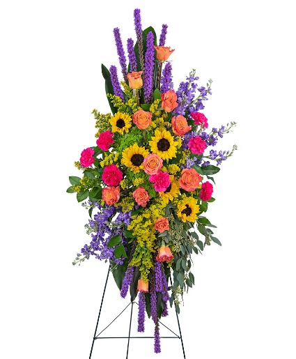 Treasured Memories Standing Spray Sympathy Arrangement