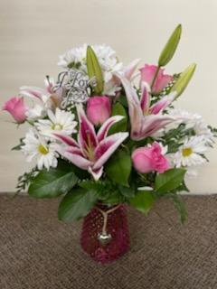 Treat Her Bouquet    FHF-VD-71 Fresh Vase Arrangement (local delivery only)