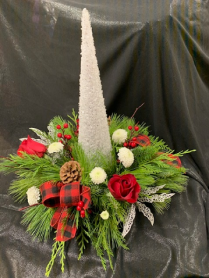 Table Tree Floral Arrangement Christmas in Mitchell, ON | FLORAL TREASURES Table Tree Floral Arrangement Christmas in Mitchell, ON | FLORAL TREASURES