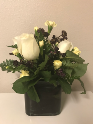 Tri Rose & Hint of Purple Sympathy Flowers