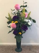 Tri-Rose in Trinity Urn Funeral Home Flowers