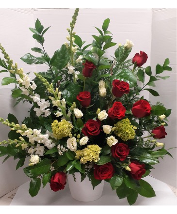 Tribute in Red and White - Large  in Tottenham, ON | TOTTENHAM FLOWERS & GIFTS