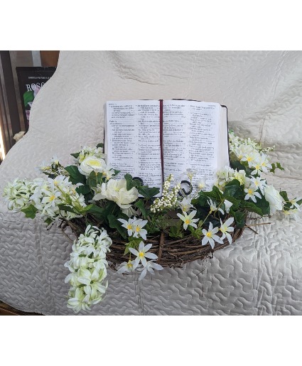 Tribute Wreath with Keepsake Bible 