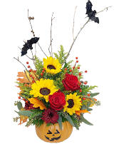 Trick or Treat Bouquet Ceramic Pumpkin