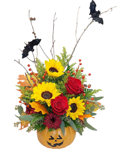Trick or Treat Bouquet Ceramic Pumpkin