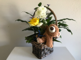 Trio Design in a Basket Sympathy Arrangement 