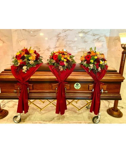 Trio Flowers Casket Flowers
