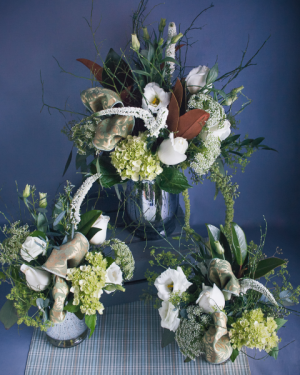 Trio of Winter Arrangements Vase Grouping