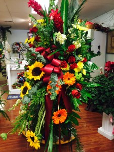 Tripical tribute funeral flowers