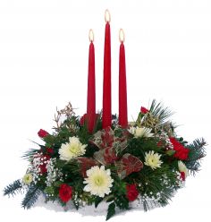 Triple Candle Arrangement Centerpiece