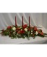 TRIPLE CANDLE CHRISTMAS CENTERPIECE FRESH FLOWER ARRANGEMENT