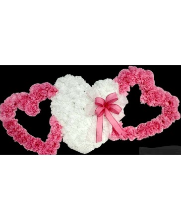 Triple Heart Pink and White Silk Flowers in Register, GA | Array Of Sunshine Florist Triple Heart Pink and White Silk Flowers in Register, GA | Array Of Sunshine Florist