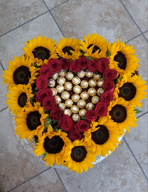 triple hearted box  roses
